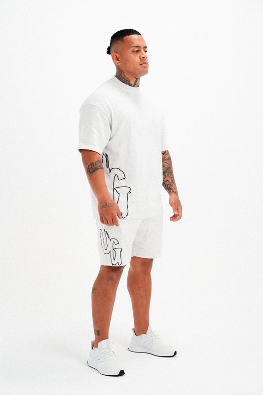 OMERTA SHORTS - WHITE MARL