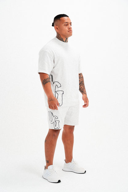 OMERTA SHORTS - WHITE MARL