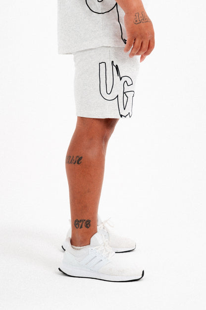 OMERTA SHORTS - WHITE MARL