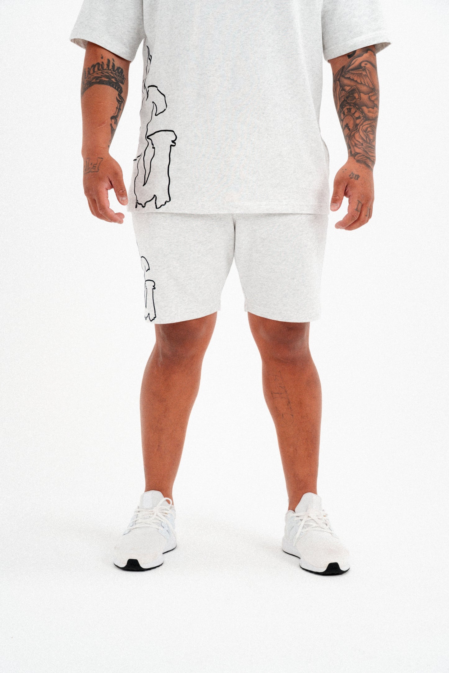 OMERTA SHORTS - WHITE MARL