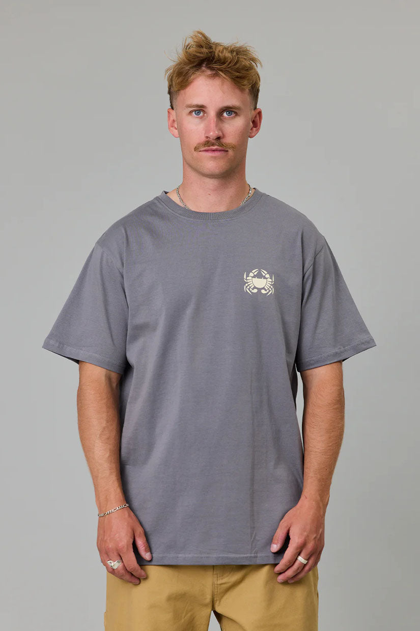 Just Another Fisherman Paddle Crab Tee - Charcoal