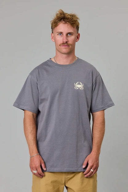 Just Another Fisherman Paddle Crab Tee - Charcoal