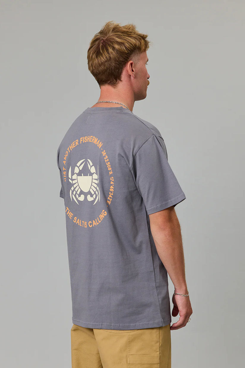 Just Another Fisherman Paddle Crab Tee - Charcoal